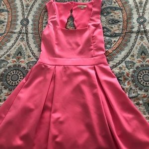 Pink cocktail dress.